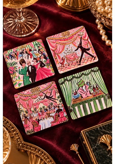 Vintage Parti Art Deco, Retro Maksimalist Temalı, 4 Lü Bardak Altlığı Set 9 Cm, 3 Mm Ahşap Mdf, Dijital Baskı - 933874548 Diğer Vintage Parti Art Deco, Retro Maksimalist Temalı, 4 Lü Bardak Altlığı Set 9 Cm, 3 Mm Ahşap Mdf, Dijital Baskı - 933874548 Diğer