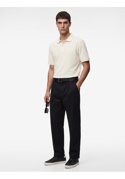 Koton Pamuklu Regular Fit Kısa Kollu Düğmeli Polo Yaka Tişört Ekru 6sam10290mk