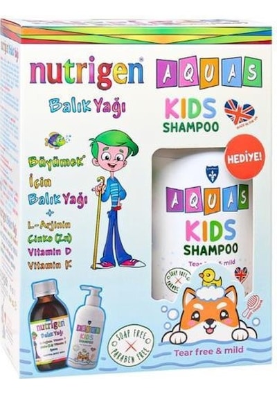 Nutrigen Portakal Aromalı Balık Yağı Şurubu 200 ML + Aquas Kids Şampuan