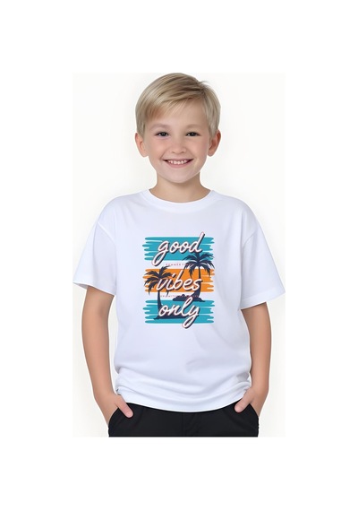Fyk Kids Kids Erkek Çocuk Yazlık Good Vibes Only Baskılı Alt-üst Takım Beyaz Fyk Kids Kids Erkek Çocuk Yazlık Good Vibes Only Baskılı Alt-üst Takım Beyaz