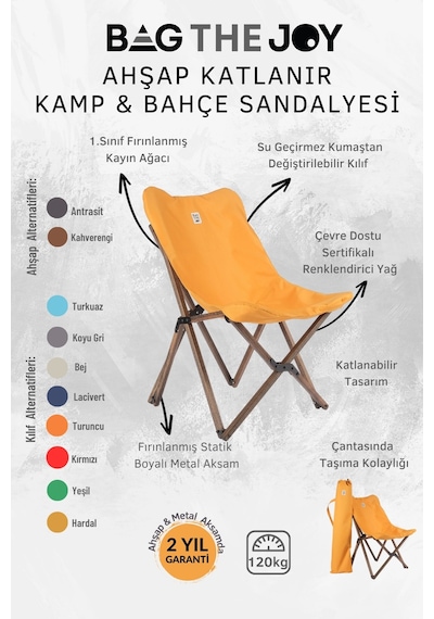 Bag The Joy Ahşap Masa Sandalye Seti Antrasit-hardal- 60 60 55cm Antrasit - Hardal