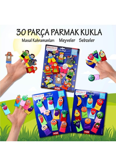 3 Set 30 Parça Tox Masal Kahramanları Meyveler ve Sebzeler Par
