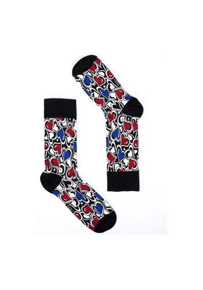 Ozzy Socks Kalp Desenli Çorap Siyah