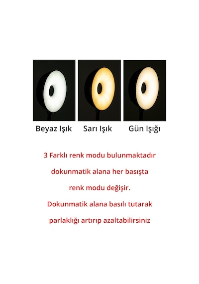 Şarzlı Masa Lambası Dekoratif Ledli Masa Lambası Dokunmatik Masa