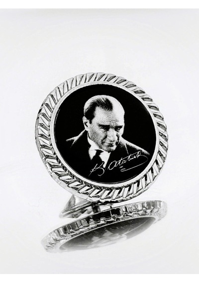 Yörük Tasarım 10 Adet Atatürk Gümüş Kaplama / Damla Mineli Yaka Rozeti