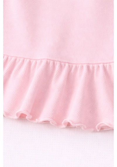 For My Baby Fitilli Kumaş 2 Li Kız Bebek Takım Şortlu Yazlık Pudra Pembe