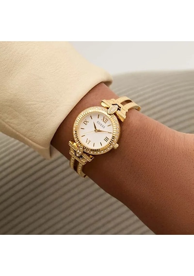 Guess Gugw0864l2 Altın Kaplama Taşlı Kadın Kol Saati Altın