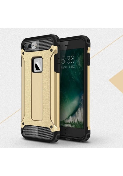 Kilifone - Apple Uyumlu iPhone 7 - Kılıf Çift Katman Zırh Tank Crash Military Kapak - Gold