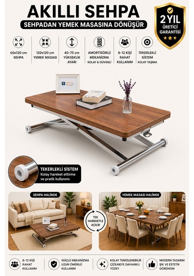 Home Üst Tabla Mdf Ceviz Oval Köşe Alt Krom
