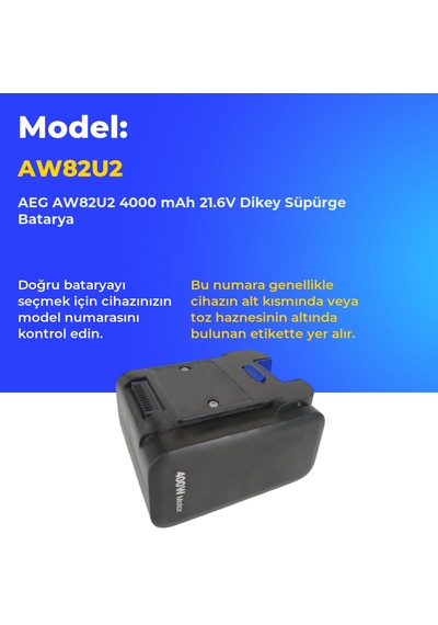 Aeg Aw82u2 4000 Mah 21.6v Dikey Süpürge Batarya