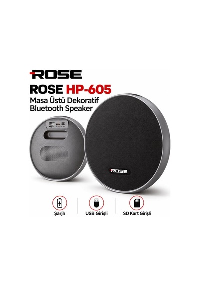 Rose Hp-605 Şarjlı Dekoratif Masa Üstü Bluetooth Hoparlör 18x18x5cm
