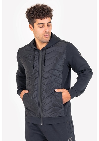 Lescon Siyah Erkek Fermuarlı Kapüşonlu Sweatshirt 23n-1154 Çok Renkli
