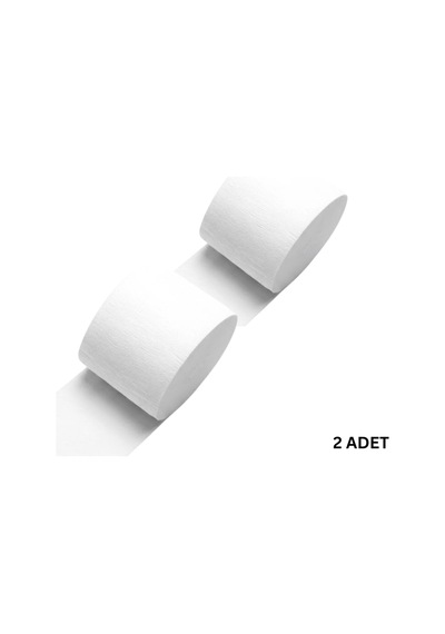 Beyaz Krapon Kağıdı Rulosu, Çiçek Yapım, Parti, El İşi Süsleme Kağıdı, 2li Paket, 4.5 Cm X 22 Metre