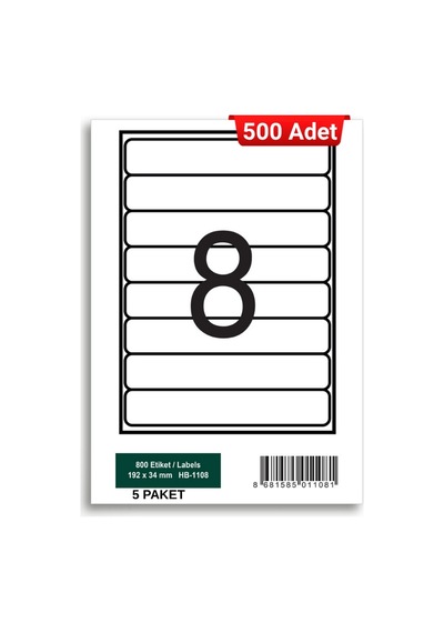 Herboy Hb-1108 192 X 34 Mm A4 Laser Etiket 500 Adet