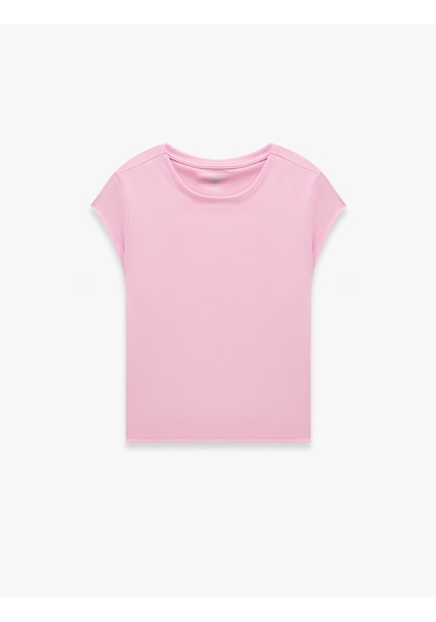 Koton Slim Fit Bisiklet Yaka Kısa Kollu Spor Tişört Pembe 6sak10340nk Gül