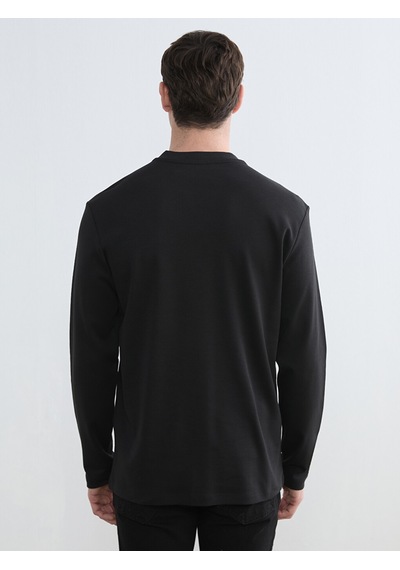 Lcwaıkıkı Classic Siyah Bisiklet Yaka Erkek Sweatshirt