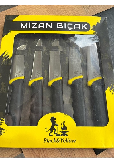 Kurban Bıçağı Seti 5li Sarı - Siyah