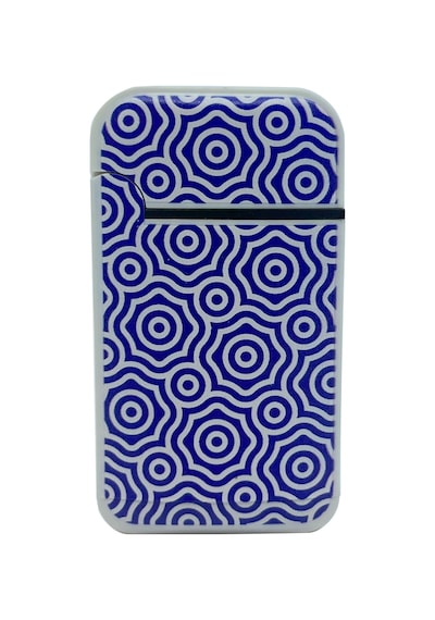 Zengaz Cool Tasarım Jet Alev Çakmak - Hypnotic Circular Beyaz