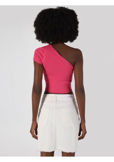 Colin's Slim Fit Strappy Crop Pembe Kadın Kısa Kol Tişört CL1064263_Q1.V1_PFS