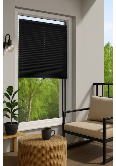 Gri Plise Katlanır Cam Balkon Perdesi - Ofis Perdesi - Mutfak Perdesi - Salon Perdesi