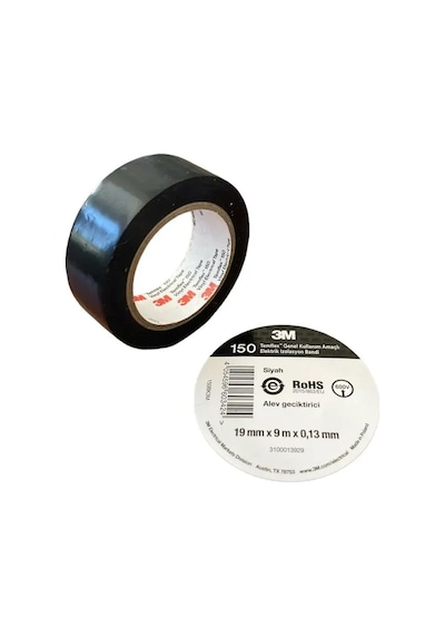 Temflex Elektrik İzolasyon Bandı Siyah 0,13 Mm X 19 Mm X 9 Metre