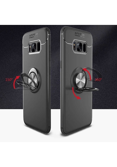 Samsung Uyumlu Galaxy S8 Plus Kılıf Yüzüklü Magnetli Ravel Case