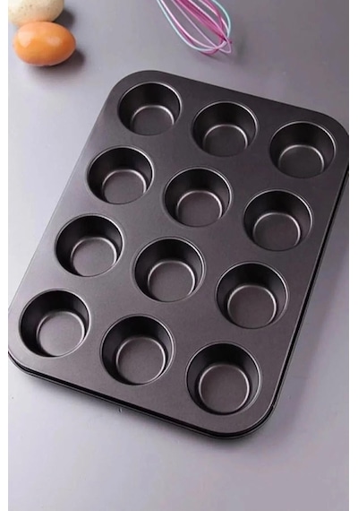 12 Li Muffin Kek Kalıbı , Cupcake - Browni Kabı Kalıbı