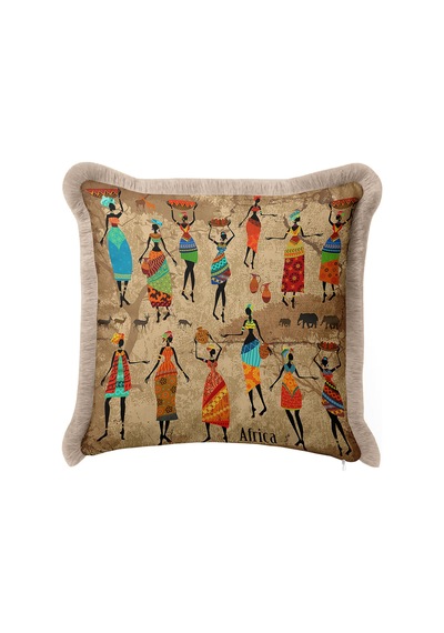 Afrika Temalı Etnik Sanat Saçaklı Yastık Kılıfı - Bohem Stil Çok Renkli Bej Püsküllü Kırlent Kılıfı Pastel Toprak Kestane Afrika Temalı Etnik Sanat Saçaklı Yastık Kılıfı - Bohem Stil Çok Renkli Bej Püsküllü Kırlent Kılıfı Pastel Toprak Kestane