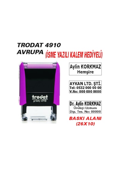 Kaşe - Trodat 4910 - Hemşire - Doktor Kaşesi N11.15115