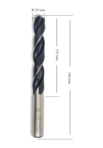 MTE 19 mm Taşlanmış Metal Matkap Ucu HSS DIN 338