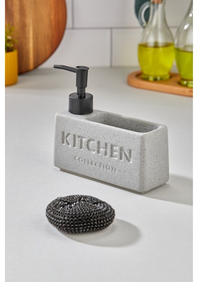 Cooker 430 Ml Seramik Süngerlikli Sıvı Sabunluk Ckr3887 Gri