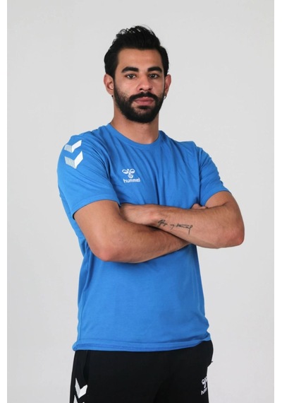 Hummel Armin Pamuklu Antrenman Tişört Saks Mavi