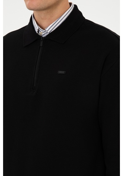 U.S. Polo Assn. Erkek Comfort Fit Yarım Fermuarlı Siyah Sweatshirt 50316484-VR046 U.S. Polo Assn. Erkek Comfort Fit Yarım Fermuarlı Siyah Sweatshirt 50316484-VR046