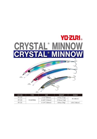 Yo-zuri Crystal Minnow Yüzen Suni Yem 14,7 Cm M