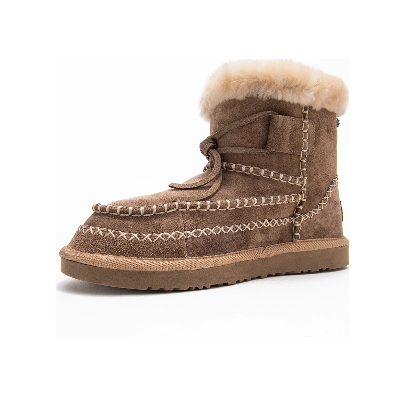 Luvishoes Luvi Shoes Jorel Kum Süet Hakiki Deri Dikişli Kürklü Kadın Bot Kum Süet