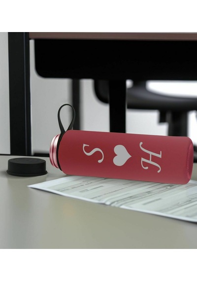 Bk Gift Sevgiliye Özel İsimli Pembe Defter Ve Fuşya Cam Matara Hediye Seti-5, Sevgiliye Hediye, Sevgililer Günü, Yeni İş Hediyesi