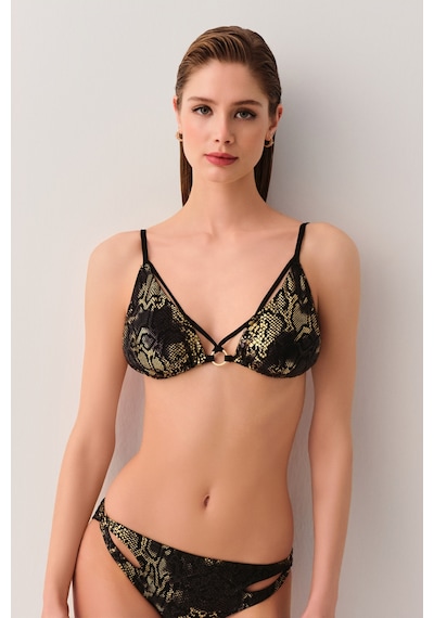 Suwen Medusa Üçgen Bikini Üstü Sb2516512061206 Siyah Yılan Baskılı