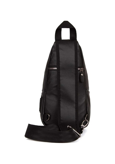 Adelina Bags Unisex Siyah Yıkama Deri Göğüs Ve Omuz Çantası Kulaklık Çıkışlı A