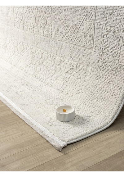 Mariesse Home Artes Serisi Bambu Dokulu Modern Sık Dokuma Makine Halısı Smart 12004 Krem