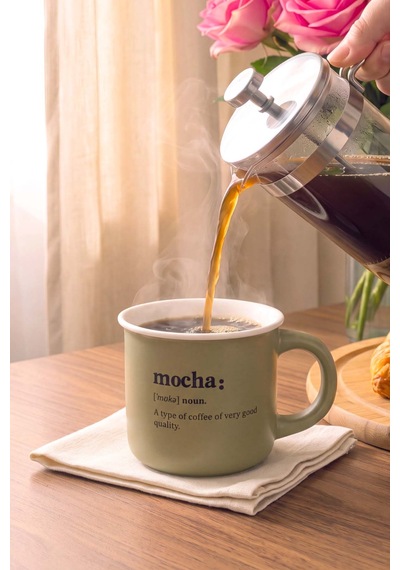 Mocha Mottolu Lory Porselen Kupa 380 Ml Çok Renkli