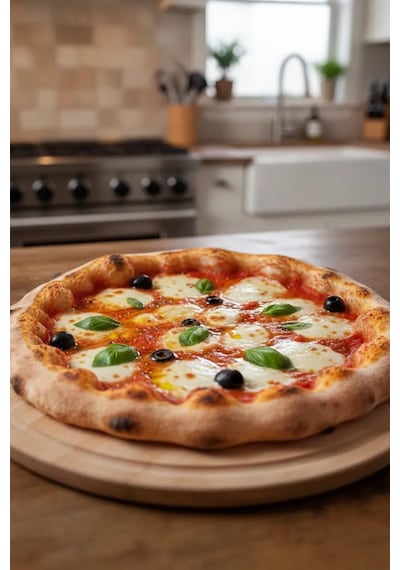 Pizza Sunum Ve Kesme Tahtası Ahşap Servis Tepsi Sunumluk, Pratik Ve Şık Tasarım Kayin Ağacı