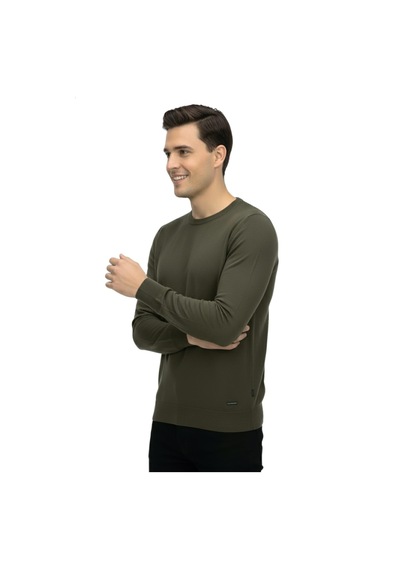 Raymons Erkek Spor Sıfır Yaka Regular Fit Kazak Bgl-st04953 Haki