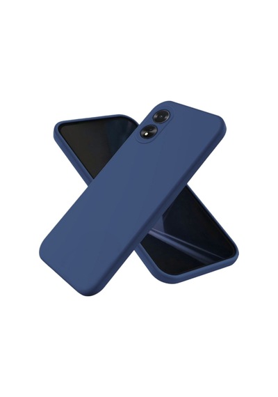 Oppo A18 Uyumlu Silikon Kılıf - Kamera Korumalı Esnek Pastel Renk Kapak - Lacivert Lacivert