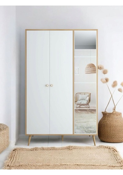 Floradesign Atlantis Aynalı Gardırop /elbise Dolabı / Üç Kapaklı Dolap