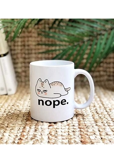 Nope Tasarımlı Kupa Açık Ahşap