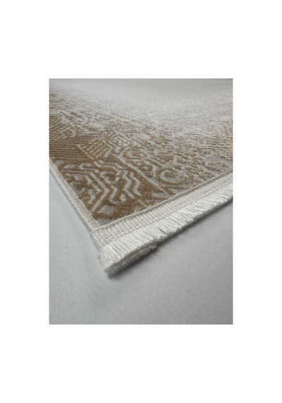Merinos Vista Krem Renk Sarı Çerçeveli %100 Akrilik Yumuşak Dokulu Salon Oturma Odası Halısı 76337-70