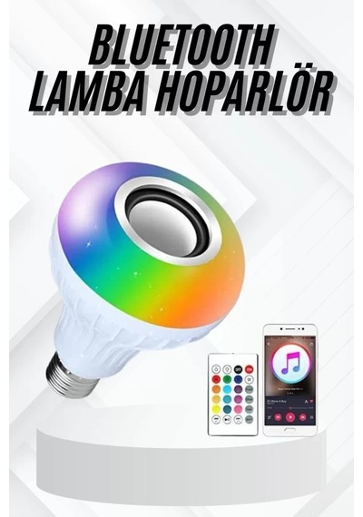 Home Lamba Hoparlör Ampül Görünümlü Renk Değiştirebilen Android Ve İos Uyumlu