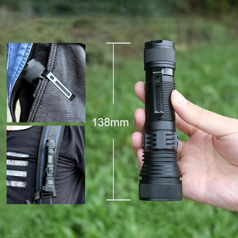 Trustfire E6 Zoomlu El Feneri 1500 Lümen Siyah