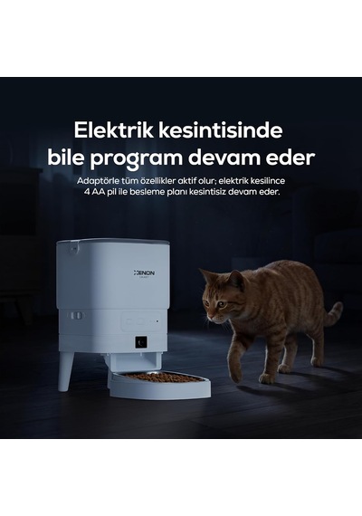 Tr Akıllı Mama Kabı Kameralı 1080p 4l Mobil Kontrol Çelik Kase Gece Görüş X8614