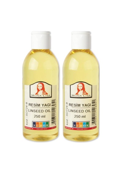 Keten Yağı 250 Ml 2 Adet Resim Yağı Monalisa Rafine Bezir Yağı Yağlı Boya İncelticisi Yağlı Boya Yardımcı Malzemesi